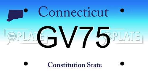 GV75 Connecticut License Plate