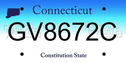 GV8672C Connecticut License Plate