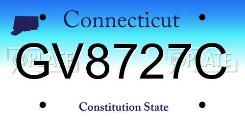 GV8727C Connecticut License Plate