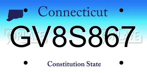 GV8S867 Connecticut License Plate
