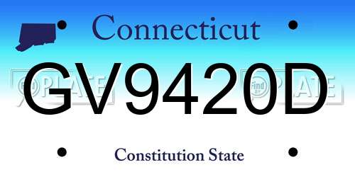 GV9420D Connecticut License Plate