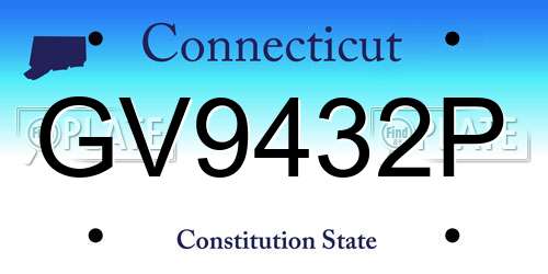 GV9432P Connecticut License Plate