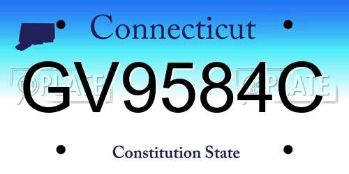 GV9584C Connecticut License Plate