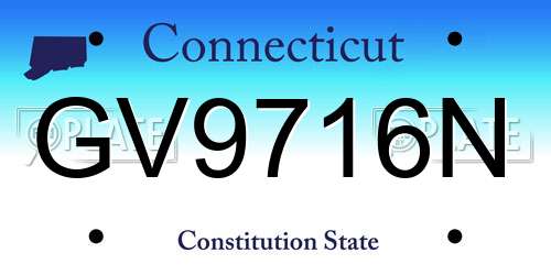 GV9716N Connecticut License Plate