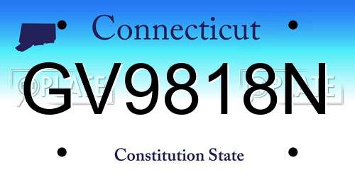 GV9818N Connecticut License Plate