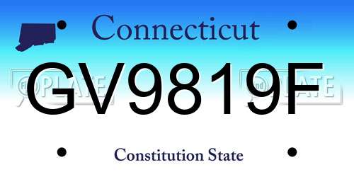 GV9819F Connecticut License Plate