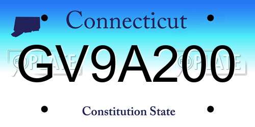 GV9A200 Connecticut License Plate