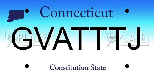 GVATTTJ Connecticut License Plate