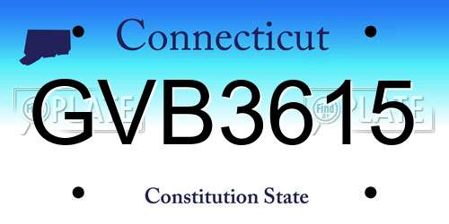 GVB3615 Connecticut License Plate