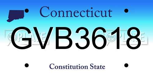 GVB3618 Connecticut License Plate