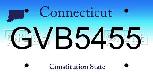 GVB5455 Connecticut License Plate