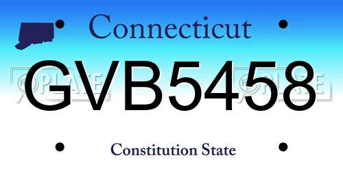 GVB5458 Connecticut License Plate