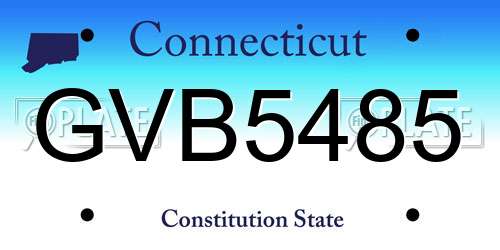 GVB5485 Connecticut License Plate