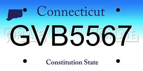 GVB5567 Connecticut License Plate