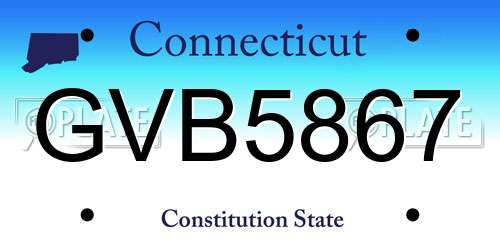 GVB5867 Connecticut License Plate