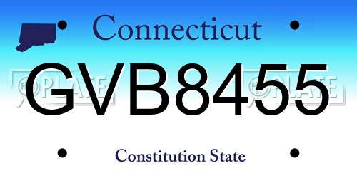 GVB8455 Connecticut License Plate