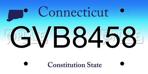 GVB8458 Connecticut License Plate