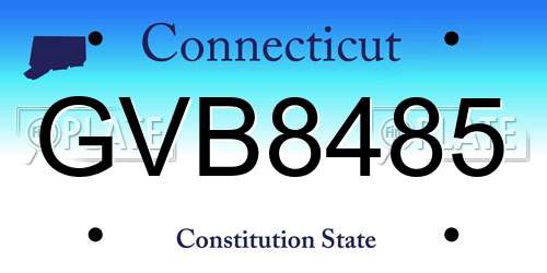 GVB8485 Connecticut License Plate