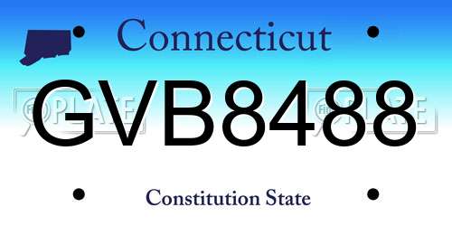 GVB8488 Connecticut License Plate