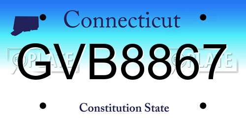 GVB8867 Connecticut License Plate