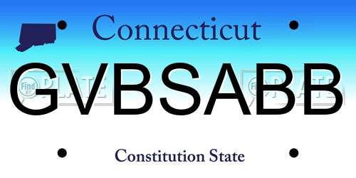 GVBSABB Connecticut License Plate