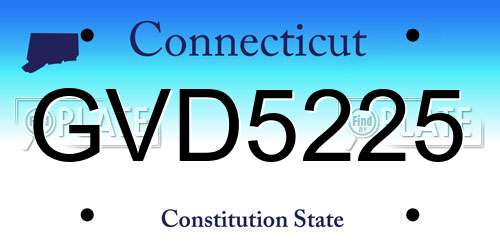 GVD5225 Connecticut License Plate