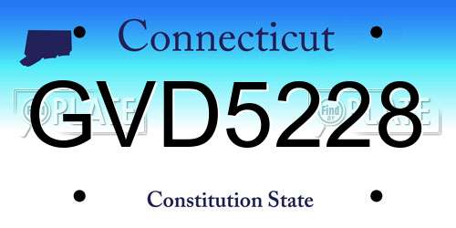 GVD5228 Connecticut License Plate