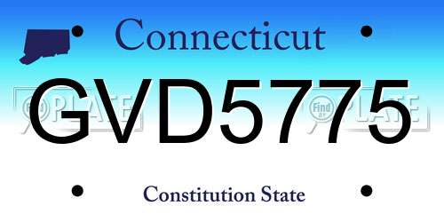 GVD5775 Connecticut License Plate