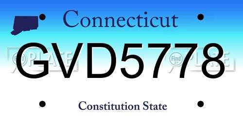 GVD5778 Connecticut License Plate