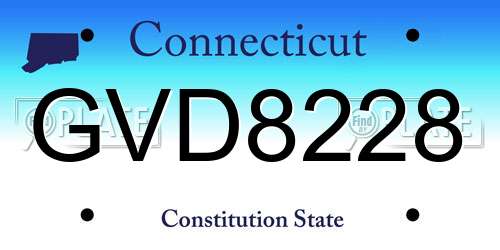 GVD8228 Connecticut License Plate
