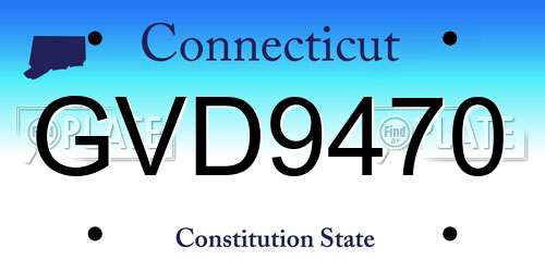 GVD9470 Connecticut License Plate