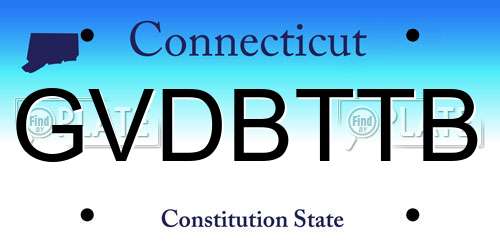 GVDBTTB Connecticut License Plate