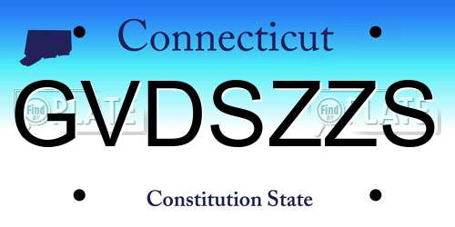 GVDSZZS Connecticut License Plate