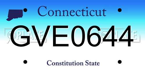 GVE0644 Connecticut License Plate