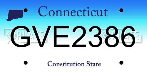 GVE2386 Connecticut License Plate