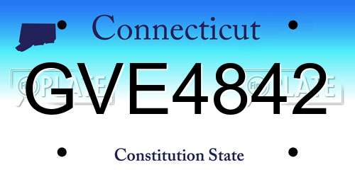 GVE4842 Connecticut License Plate