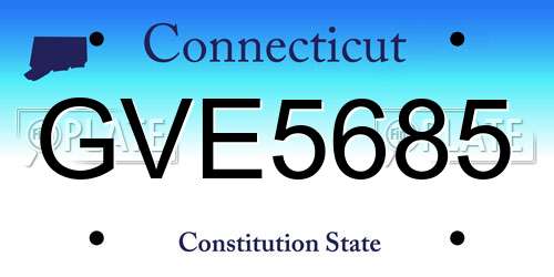 GVE5685 Connecticut License Plate