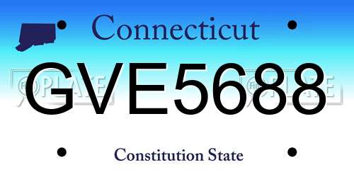 GVE5688 Connecticut License Plate