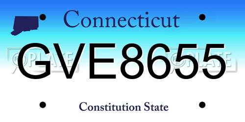 GVE8655 Connecticut License Plate