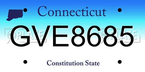 GVE8685 Connecticut License Plate