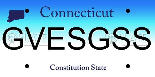 GVESGSS Connecticut License Plate