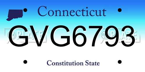 GVG6793 Connecticut License Plate