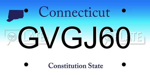 GVGJ60 Connecticut License Plate