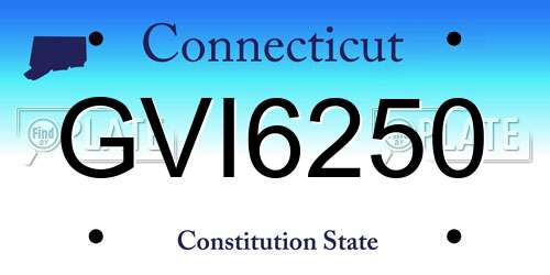 GVI6250 Connecticut License Plate