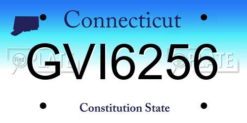 GVI6256 Connecticut License Plate