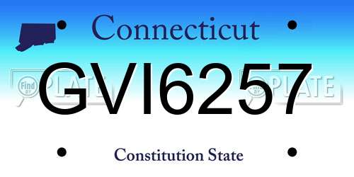 GVI6257 Connecticut License Plate