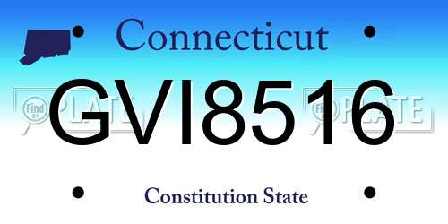 GVI8516 Connecticut License Plate