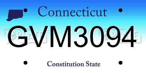 GVM3094 Connecticut License Plate