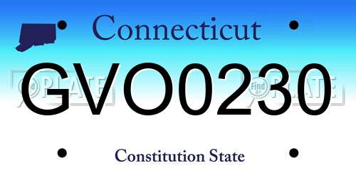 GVO0230 Connecticut License Plate