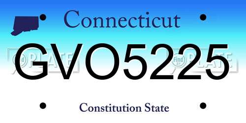 GVO5225 Connecticut License Plate